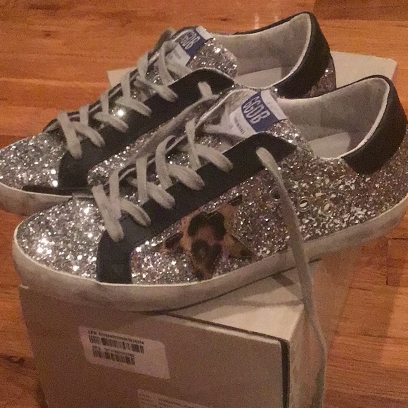 Golden Goose Silver Sparkle Sneakers - Picture 2 of 6
